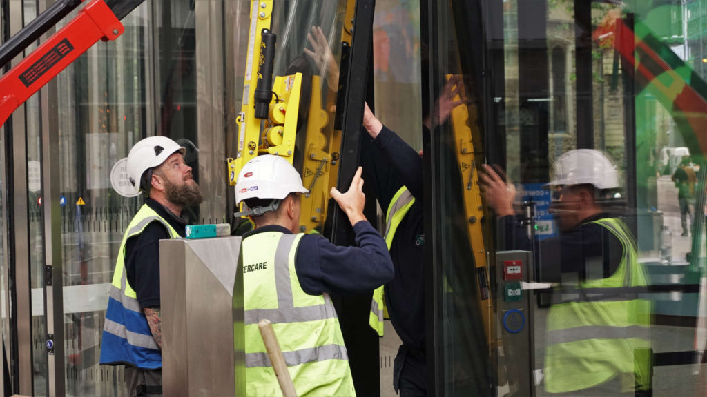 22 bishopsgate London Swing Door Installation 2